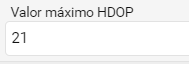 7. Valor máximo de HDOP